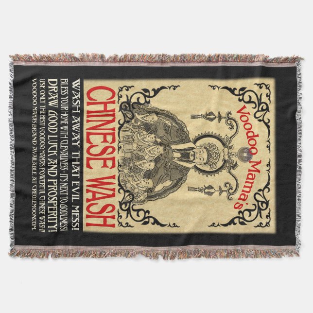 Voodoo Mama's Chinese Wash Throw Blanket (Front)