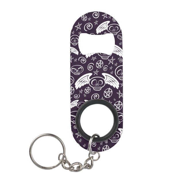"Voodoo" Pattern Keychain Bottle Opener (Front)