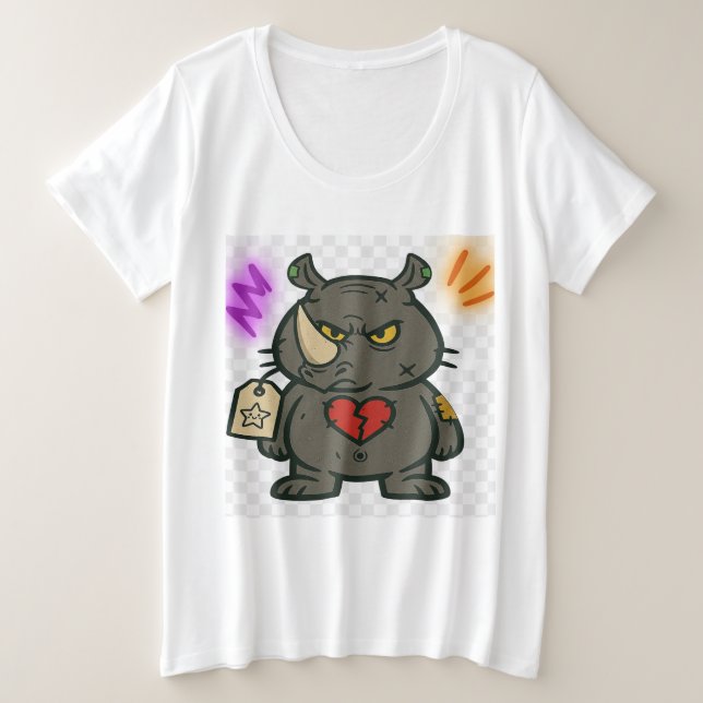 Voodoo Rhino: Cheeky & Grumpy Plus Size T-Shirt (Design Front)