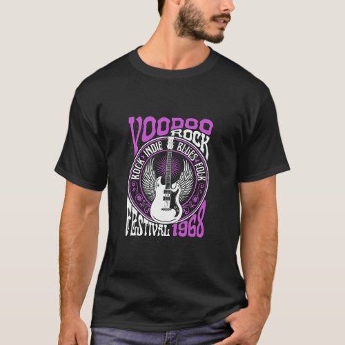 Voodoo Rock Festival Blues Rock Guitar T_Shirt