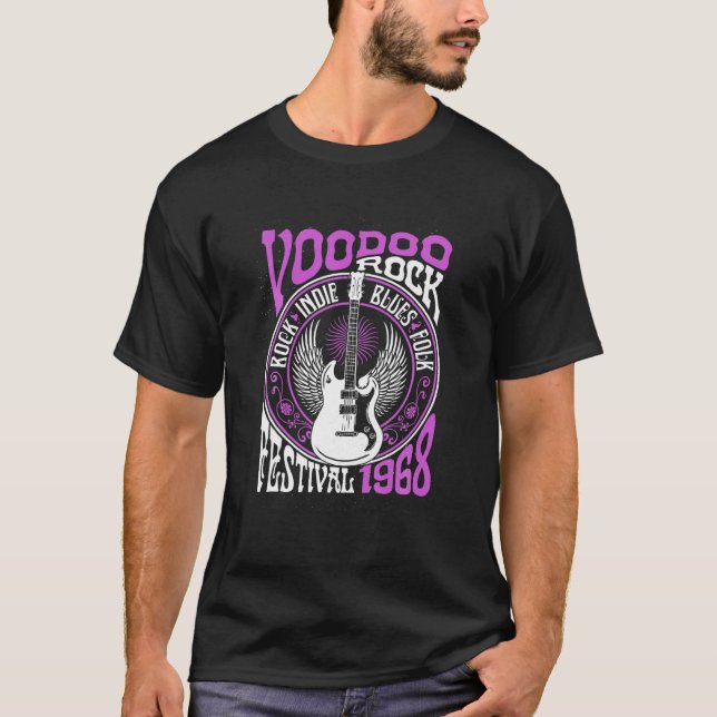 Voodoo Rock Festival Blues Rock Guitar T-Shirt (Front)