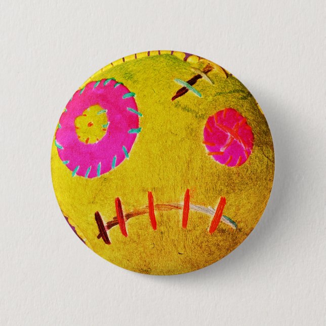 Voodoo Rotten Yellow Button (Front)