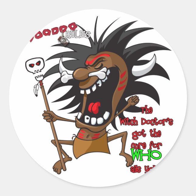 Voodoo RULES with Tagline Classic Round Sticker (Front)