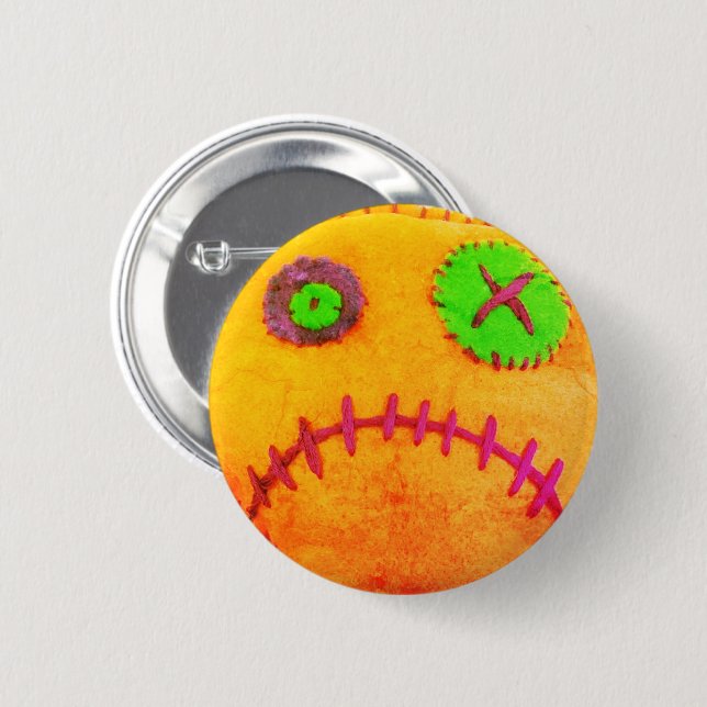 Voodoo Rusted Orange Button (Front & Back)