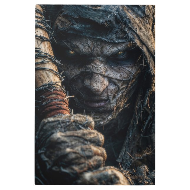 Voodoo Scarecrow: Dark Forest Guardian Metal Print (Front)