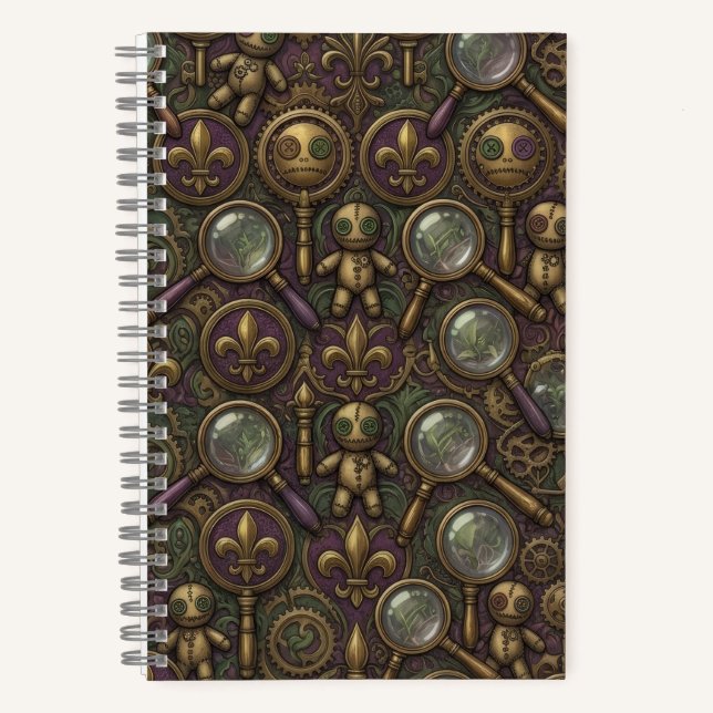 Voodoo Steampunk Alchemy New Orleans Gothic Notebook (Front)