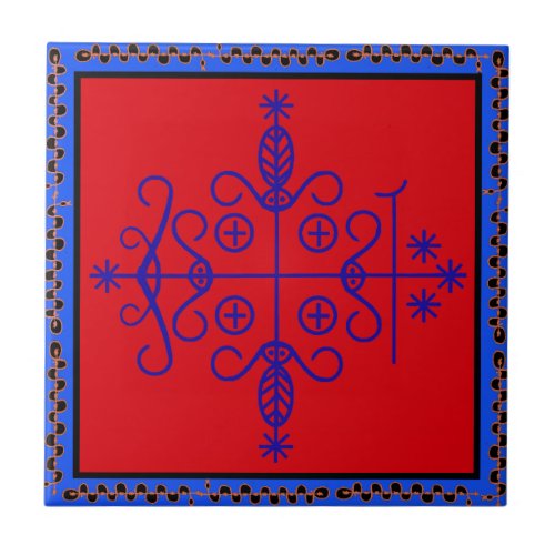 VooDoo Veve Magik _ Papa Legba Ceramic Tile