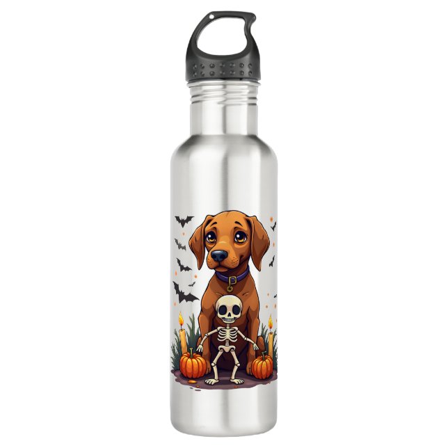 Voodoo Vizsla Dog Stainless Steel Water Bottle (Front)