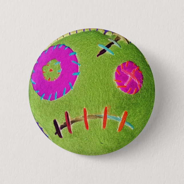 Voodoo Zombie Green Button (Front)