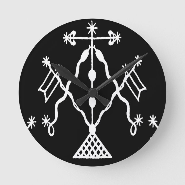 VooDou Tribal Decor Round Clock (Front)
