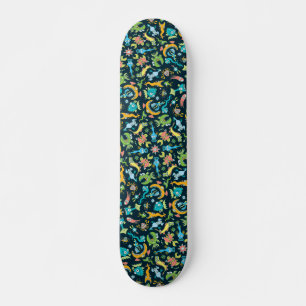 Voracious sea animals in a mandala pattern design skateboard