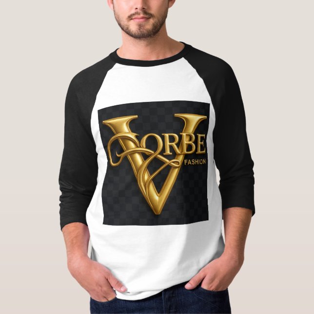 VORBE Fashion Premium Gold Monogram Raglan T-Shirt (Front)