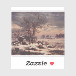 Vordingborg in Winter by J.C. Dahl Fine Art Sticker
