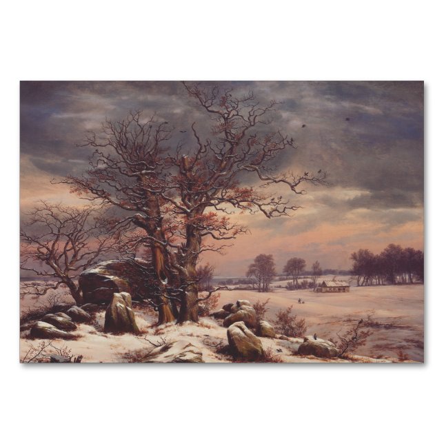 Vordingborg in Winter by J.C. Dahl Fine Art Table Number (Front)