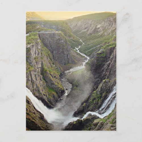 Voringsfossen waterfall in Norway postcard