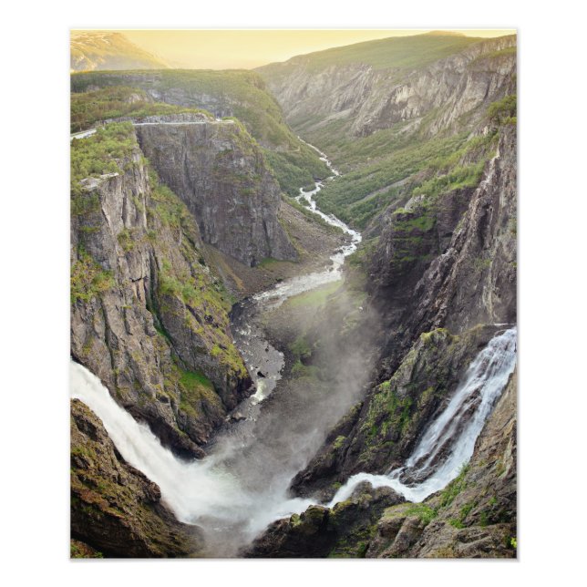 Voringsfossen waterfall in Norway print (Front)