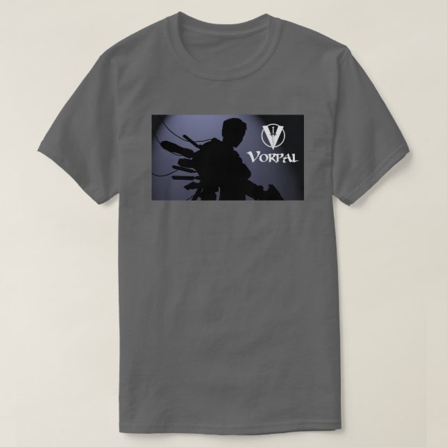 Vorpal Comic Book TShirt: Blue Silhouette T-Shirt (Design Front)
