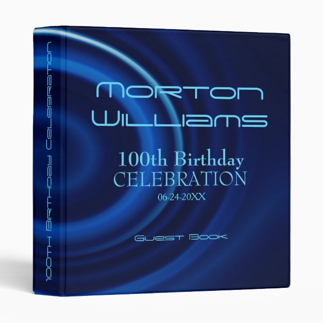 Vortex 100th Birthday Celebration Guest Book Binder (Front/Spine)