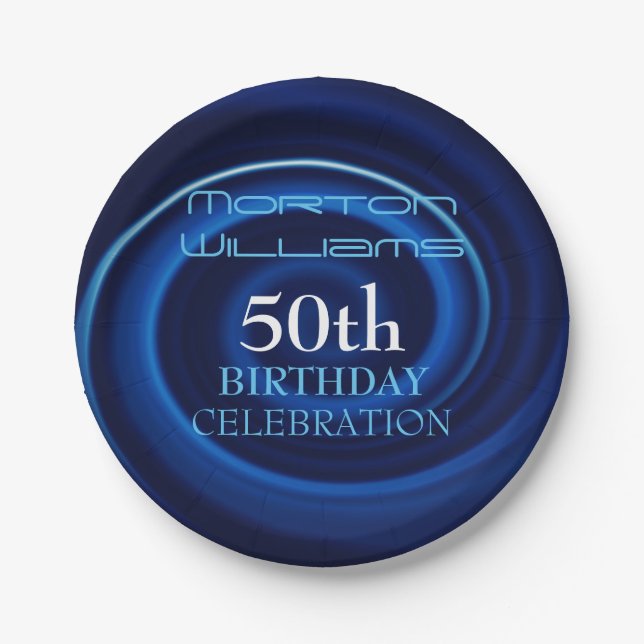 Vortex 50th Birthday Celebration Paper Plate (Front)
