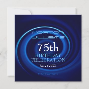Vortex 75th Birthday Celebration Invitation by plurals at Zazzle