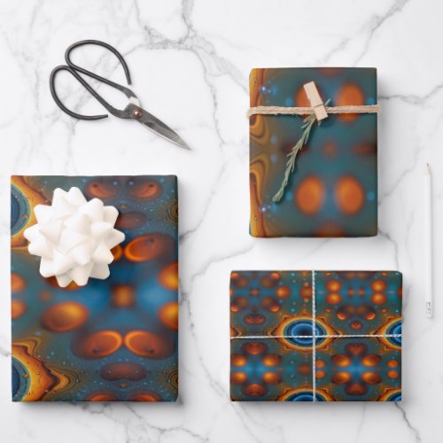 Vortex of Colors Abstract Dance of Oil and Water Wrapping Paper Sheets