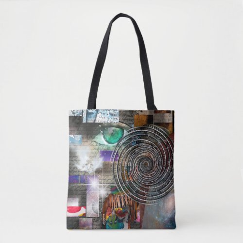 Vortex of Time Complex surreal artwork Tote Bag
