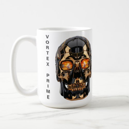 Vortex Prime Cyberpunk Skull Design Coffee Mug