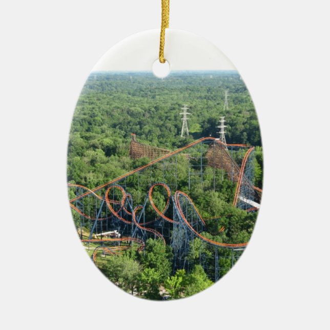 Vortex Roller Coaster Kings Island Ceramic Ornament (Front)