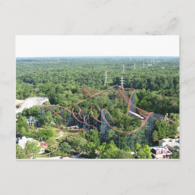 Vortex Roller Coaster Kings Island Postcard (Front)