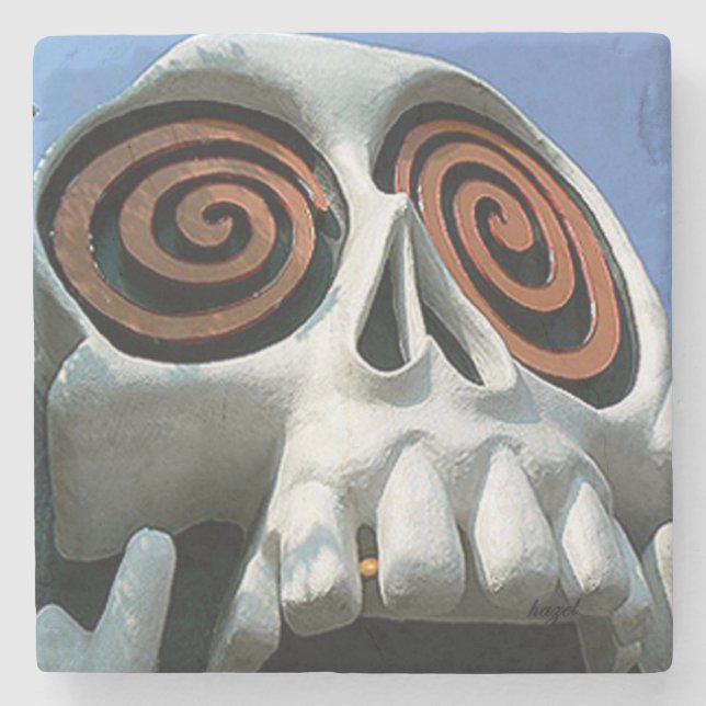 Vortex Skull, Little 5 Points, Vortex Atlanta,  Stone Coaster (Front)