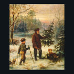 Vorweihnacht by Franz Krüger (19th century) Canvas Print<br><div class="desc">Pre-Christmas. Father and son cut down a Christmas tree in the winter forest. by Franz Krüger (19th century)</div>