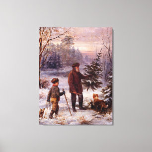 Vorweihnacht Franz Krüger Christmas Tree Snow Canvas Print