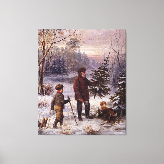 Vorweihnacht Franz Krüger Christmas Tree Snow Canvas Print (Front)