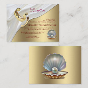 vory Silk, Gold Lace & Pearls and Marble Enclosure Card