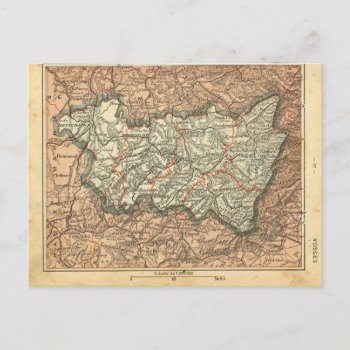 Vosges  1890 French Provincial Map Postcard by Franceimages at Zazzle