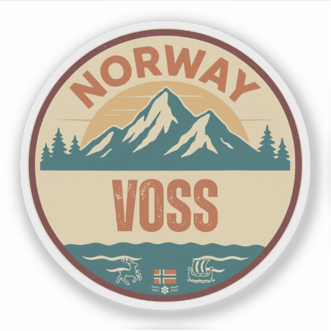 Voss, Norge Norway Sticker (Front)
