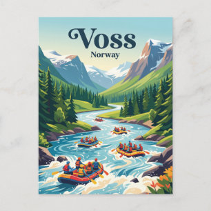 Voss, Norway, white water rafting Postcard
