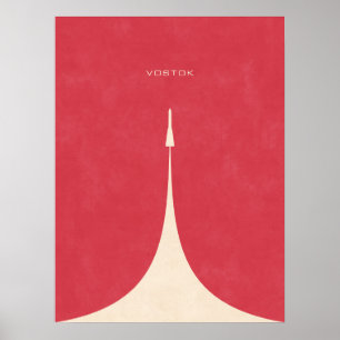 Vostok Rocket - Plain Red Poster