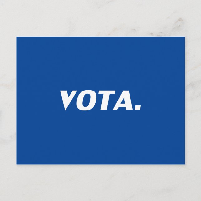 Vota vote in Spanish blue white modern political Postcard (Front)