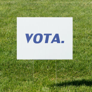 Vota vote in Spanish blue white modern political Sign