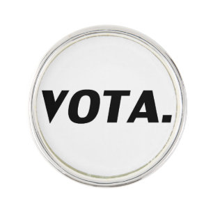 Vota vote in Spanish white black modern political Lapel Pin