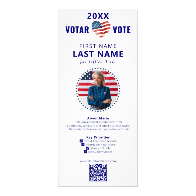 VOTAR VOTE Spanish English Bilingual Political Rack Card (Front)