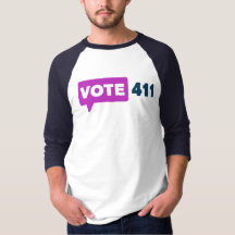 Vote411 3/4 sleeves Unisex Raglan T Navy Sleeves