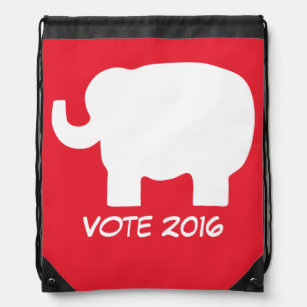Vote 2016 Election Republican Red Elephant Custom Drawstring Bag