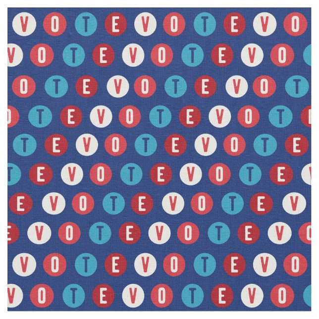Vote 2020 mod dots navy fabric (Close Up)