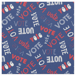 Vote 2020 Typography pattern navy Fabric