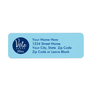 Vote 2022 Election Five Stars Blue Non-Partisan Label