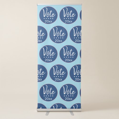Vote 2022 Election Five Stars Blue Non_Partisan Retractable Banner