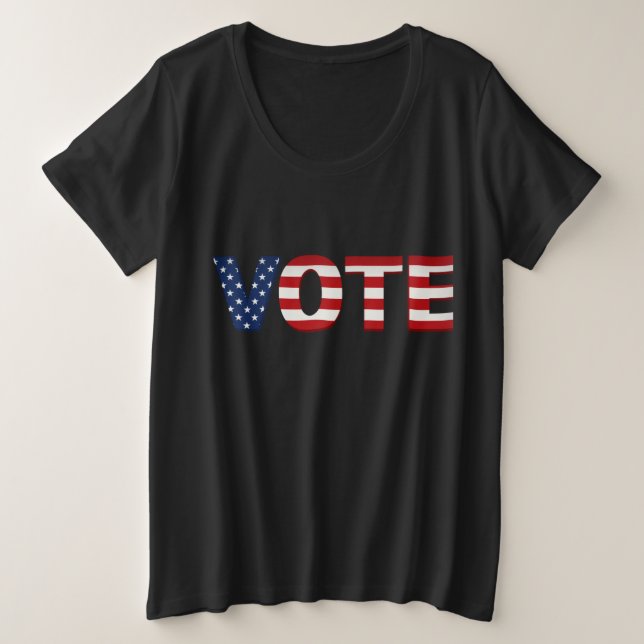 Vote 2024  Dark Plus Size T-Shirt (Design Front)