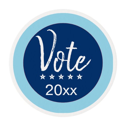 Vote 2024 Election Five Stars Blue Non_Partisan Edible Frosting Rounds